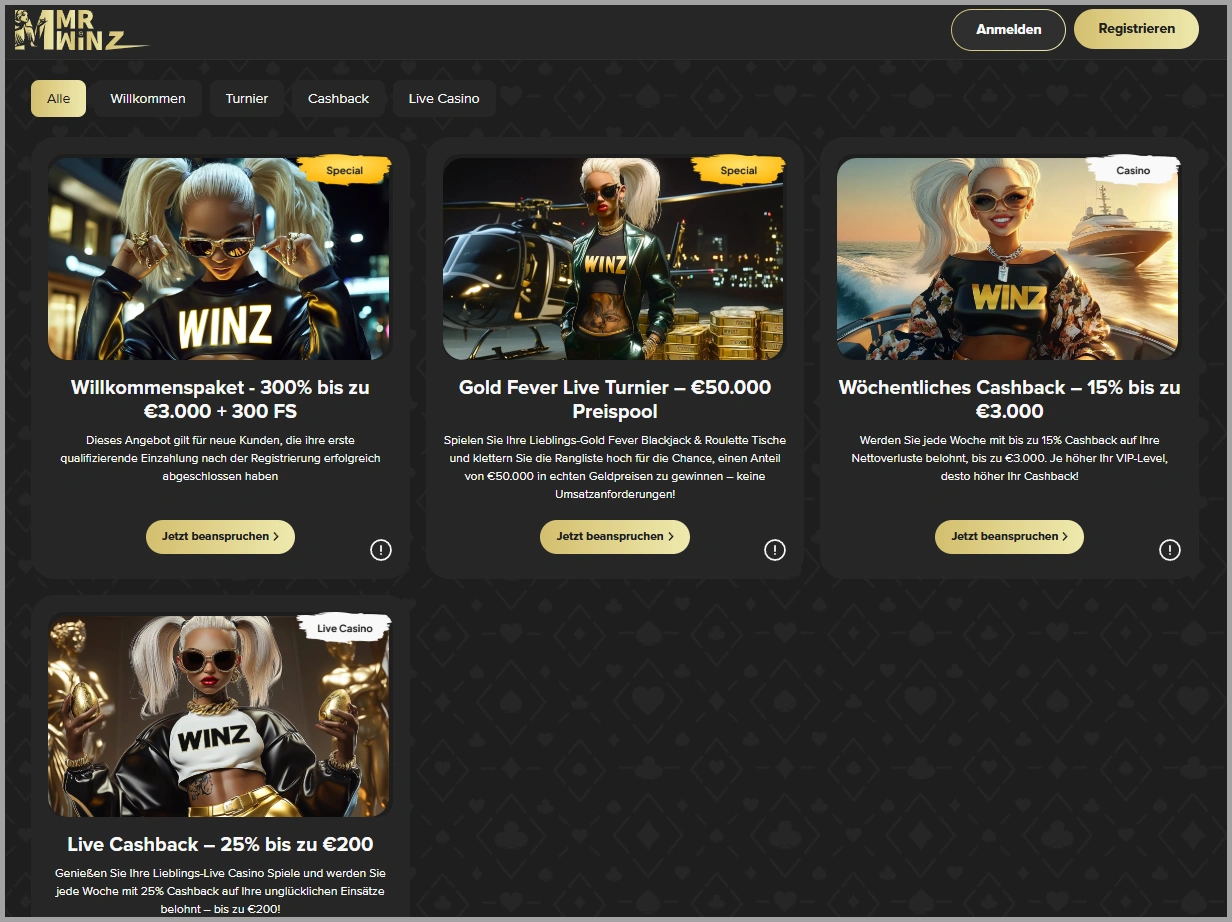 Regelmäßige Aktionen und wöchentliche Boni bei MrWinz casino