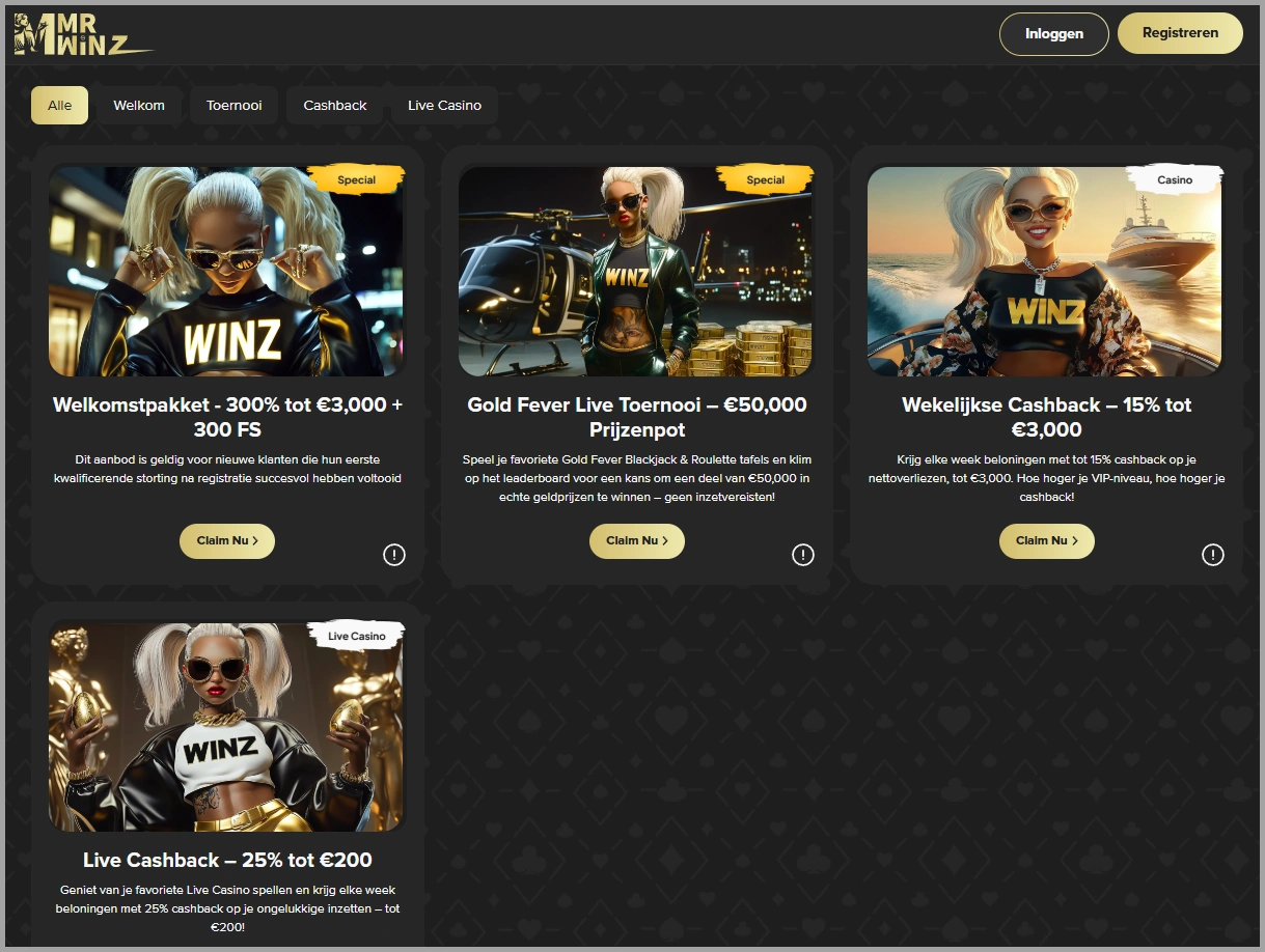 Exclusieve bonussen en speciale aanbiedingen bij MrWinz casino